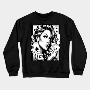 Spades cards woman poker Crewneck Sweatshirt